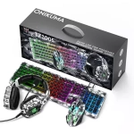 Zestaw Onikuma TZ3005 RGB: Mysz, klawiatura, słuchawki białe camo