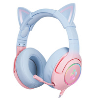 Słuchawki gamingowe Onikuma K9 7.1 RGB Surround kocie uszy USB różowo-niebieskie