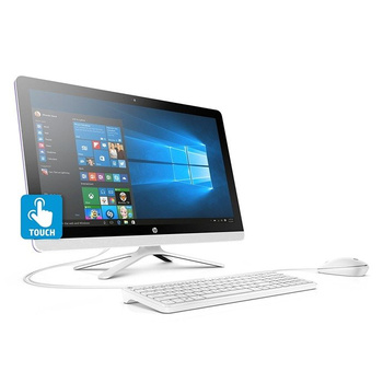 AiO HP 24-G020DXK1 A8-7410/23.8" FHD TouchScreen/8GB/1TB/DVD/BT/Keyboard+Mouse/Win 10/White