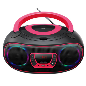 Boombox BT Denver TCL-212BT z radiem, wejściem CD, USB różowy/Uszkodzone opakowanie