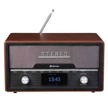 Drewniane centrum muzyczne retro Denver MDA-525DW z radiem dark wood