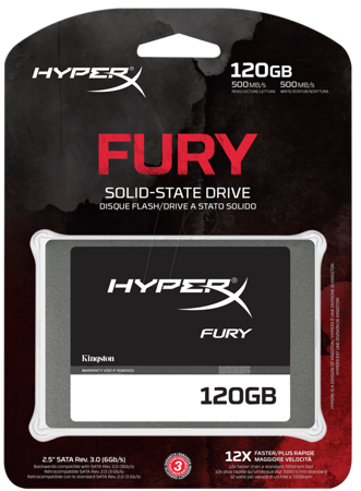 Dysk SSD 120GB Kingston HyperX Fury 2.5'' SATA3 transfer: 500/500 MB/s