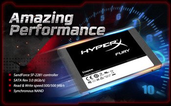 Dysk SSD 120GB Kingston HyperX Fury 2.5'' SATA3 transfer: 500/500 MB/s