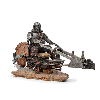 Iron Studios The Mandalorian - On Speederbike Statue Deluxe Art Scale 1/10