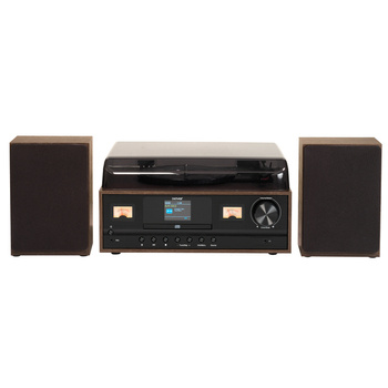 Retro wieża stereo Denver MRD-52 z gramofonem dark wood